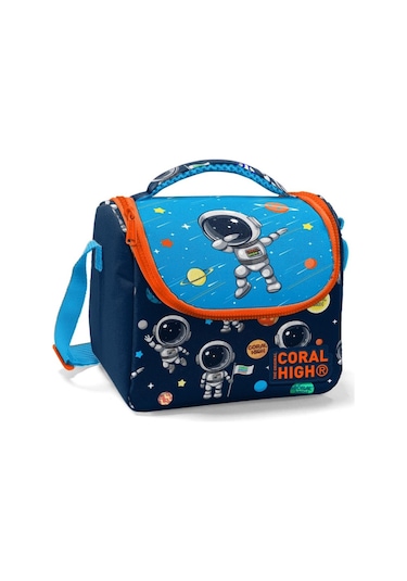 Coral High Beslenme Çantası - Erkek Çocuk Için Lacivert Mavi Astronot Baskılı
