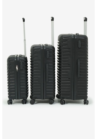 3'lü Set Silikon Kırılmaz Pp Unisex Siyah Valiz Pwvlz005 Siyah