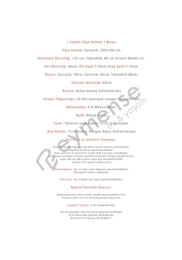 Latte Sırt Mekanizmalı Köşe Koltuk Takımı + Berjer Antrasit