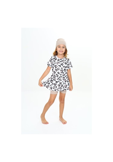 My Kids Wear Üç Parça Kız Çocuk Boneli Mayo Kırmızı - Beyaz