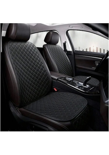 Araba Koltuk Deri Minderi 7 Parça Ön Ve Arka Oturak Sırt Dayama Minder Siyah Siyah