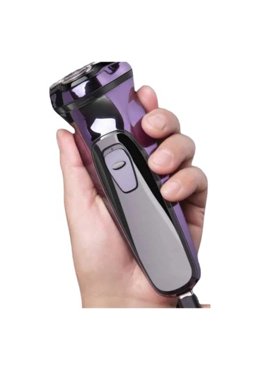 3 Bıçaklı Döner Başlıklı Sakal Sıfır Alma Tıraş Makinesi Profesyonel Paslanmaz Çelik