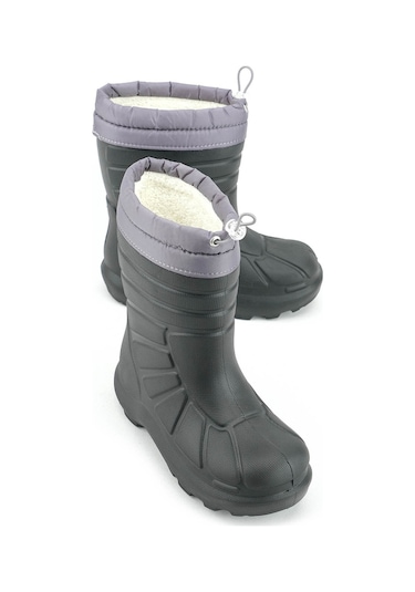 Gezer Erkek Çocuk Kışlık Eva Boğazdan Lastikli Sessiz Taban Kar Bot Çizme Siyah-Fuşya