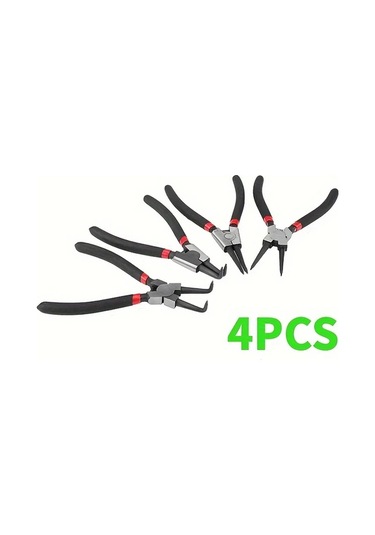 Elmpaly Yükseltilmiş 4 Parça Yaylı Halka Pensesi, Karbon Çelik Düz Ve Kavisli Uçlu