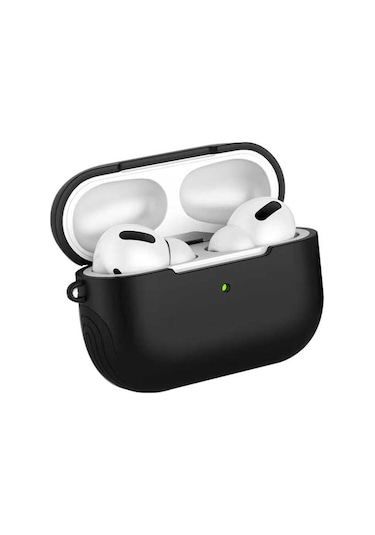 Noktaks - Airpods Pro Uyumlu - Kılıf Darbelere Karşı Dayanıklı Shockproof Silikon Kılıf - Siyah - T11171 Siyah