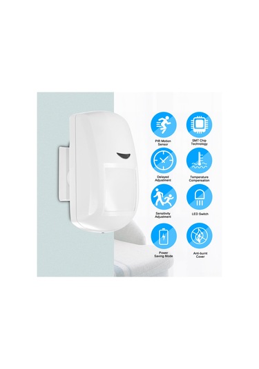 Xiyyadms Kablosuz Pır Hareket Sensörü - 12m Algılama Mesafesi, 110 Açı, 433mhz, Akıllı Giriş Engeli Alarm Pil Dahil Değil - Model Pa-86-r-b Beyaz