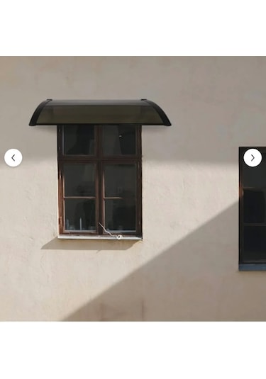 Kapı Üstü Pratik Sundurma 120 X 60 Cm Siyah Ayak-bronz Levha Bronz