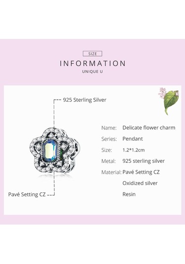 Bamoer 925 Ayar Gümüş Narin Çiçek Charm Kadınlar İçin Uygun Parlayan Taş Takılar Orijinal Bilezik Ve Bileklik Güzel Takı Hediye Gümüş