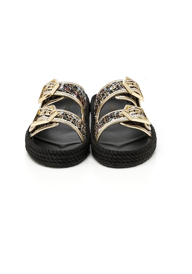 Ath20-20001 Bohonomad Athens Kadın Terlik Siyah Şönil Siyah