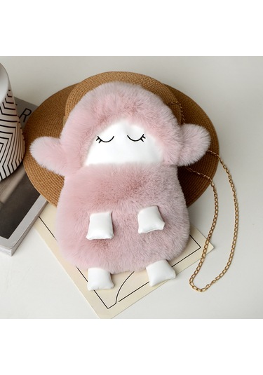 Sevimli Peluş Bebek Sırt Çantası-pembe Pembe