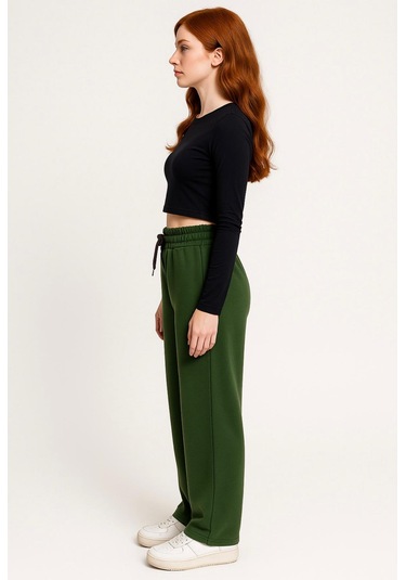 Axxel Kadın Haki İnterlok Eşofman Altı-p2268 Haki