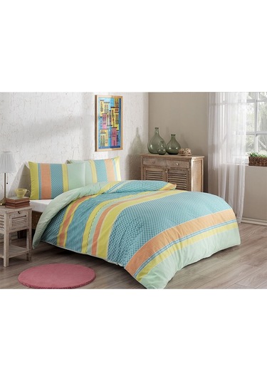 Özdilek Floretta Colore Çift Kişilik Nevresim Takımı 43136 Mavi