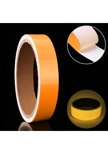 Sones Işıklı Bant Yeşil Karanlıkta Parlayan Duvar Stickerı Işıklı Fotolüminesan Bant Sahne Ev Dekorasyonu, Boyut: 1cm X 3m Sarı Işık