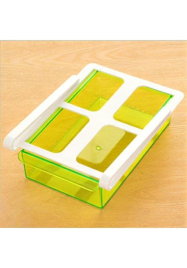 Buzdolabı Organizatörü Yeniden Kullanılabilir Plastik Buzdolabı Konteyner Çekmeceleri 4 Bölmeler Okul Ve İş İçin Sızıntılı Gıda Yemeği Şişeler, Kavanozlar & Amp Kutular -