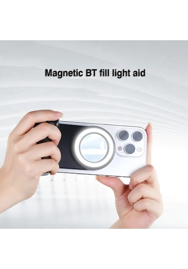 Xuweiwei Siyah Doldurucu Isik Aynali Kamera Tutacagi 360 Derece Ayarlanabilir Manyetik Telefon Standi Siyah-