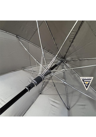 Marlux April A-250g Protokol Vale Çift Katmanlı Şemsiye 130 CM Siyah - Siyah