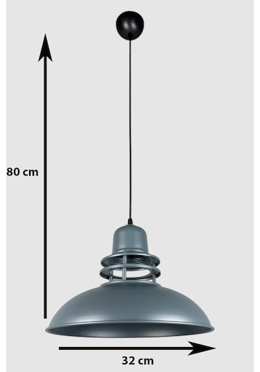 Fener Özel Tasarım Modern Salon - Mutfak - Cafe Antrasit Tekli Sarkıt Avize Antrasit