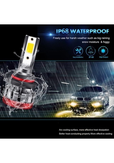 Ulzyvf Yüksek Su Sis Sarı, Reedark 3000 Lümen, Led Ip68 Su Geçirmez Far Ampulü 9006/hb4 30w 3000k 2 Adet