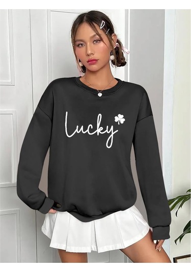 Kadın Uzun Kollu Bisiklet Yaka Viskon Iki Iplik Bluz Gri