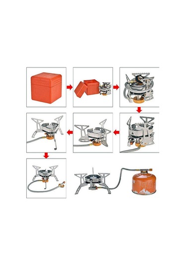 Neevoyu "taşınabilir 3 Ağızlı Rüzgara Dayanıklı Kamp Ocağı - 3500w Güçlü, Hızlı Isıtma, Piknik & Doğa Yürüyüşü İçin" Gümüş