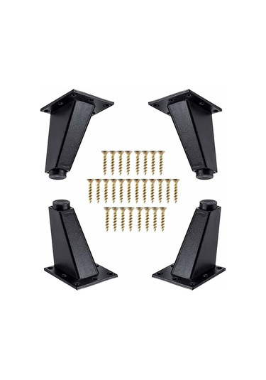 Parça Mobilya Ayakları, Alüminyum Metal Açılı Mobilya Ayakları, Dolap Kanepe Şifonyer Masa İçin, Siyah, 80 Mm Diğer