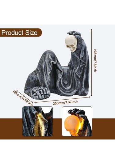 Homyl Azrail Heykeli Sanat Dekoru Cadılar Bayramı Dekorasyonu Küçük