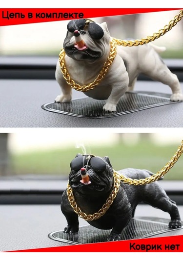Tevdı Araba Paneli İçin Zincirli Bulldog Süsü 91627644