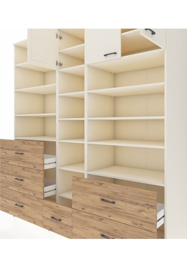 Kronos Dolap 17 Raflı 6 Çekmeceli 3 Kapaklı 220x59x243 Aytaşı-aytaşı/çam Aytası/atlas Çam