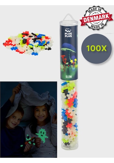Plus - Plus Minecraft Temalı Silindir Kutuda Glow Lego Yapı Oyuncağı 100 Parça 4282