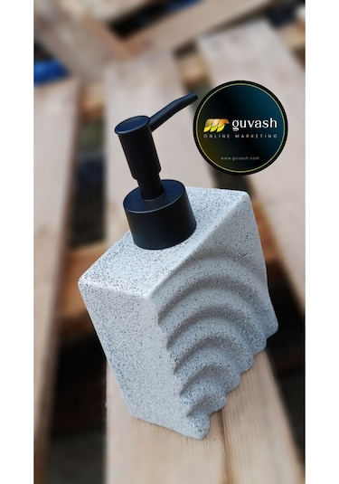 Lüx Modern Taş Görünümlü Sıvı Sabunluk Mükemmel Kalite Gri