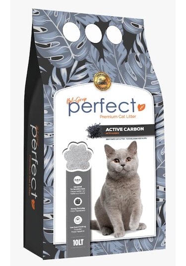 Perfect 10 Lt Ince Taneli Aktif Karbon Kedi Kumu Active Carbon