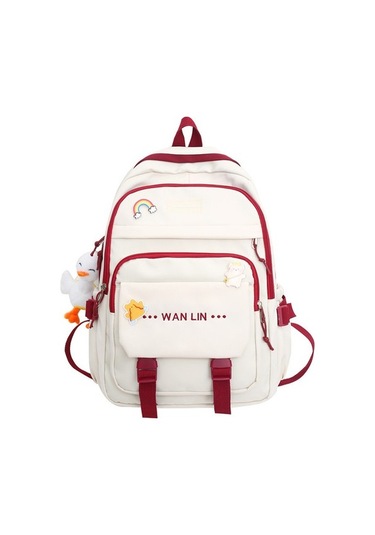 Çok Fonksiyonlu Fermuarlı Sırt Çantası - Beyaz 3wk7lp Beyaz