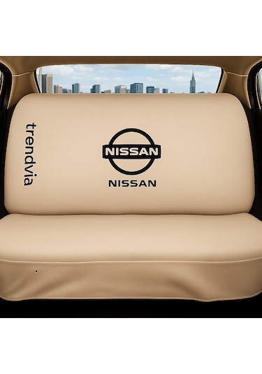 Nissan Araçlara Uygun Penye Kumaş Ön Arka Oto Koltuk Kılıfı - Servis Tipi Oto Kılıf Takımı Bej