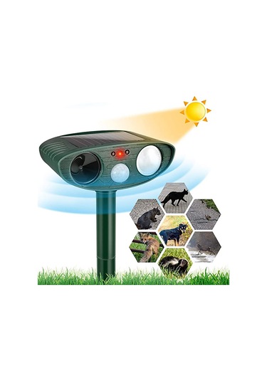 Padalink Yeşil Günes Enerjili Ultrasonik Hayvan Kovucu - Fare, Kuş, Haşere İçin Entegre Led Ve Entegre Sensörlü Sürüm