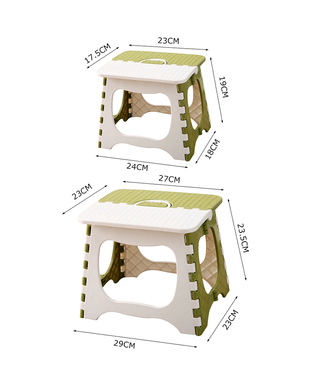 Youmex Yeşil Küçük Boy Taşınabilir Plastik Katlanabilir Tabure - Banyo, Bekleme Ve Ev Kullanıma Uygun Yeşil