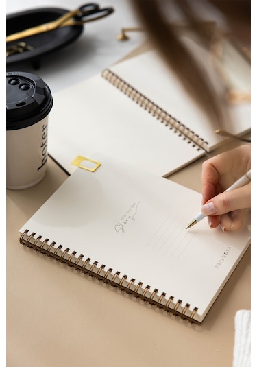 A5 Kraft Karton Kapak 70 Yaprak 110 Gram Düz Çizgisiz Not Defteri Çizgisiz Kraft