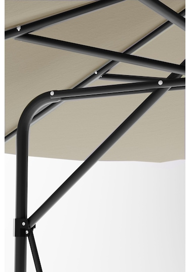 Bahçe Balkon Cafe Şemsiye 290x290 Cm Katlanır Ekru