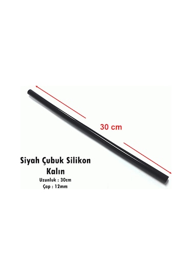 Siyah Çubuk Silikon Kalın 30cm 1kg 33adet -