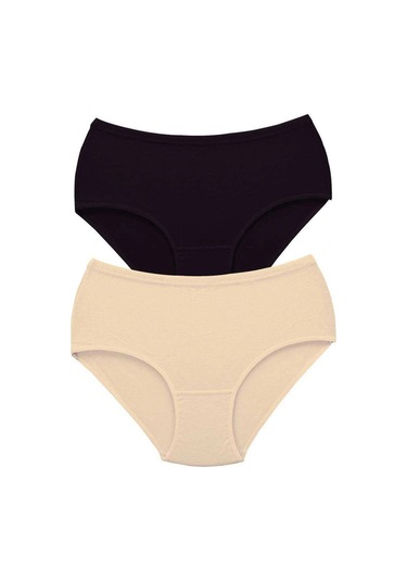 Biçomi 2 Adet Tutku Kadın Yüksek Bel Bato Kalın Lastik Külot S2 Çok Renkli