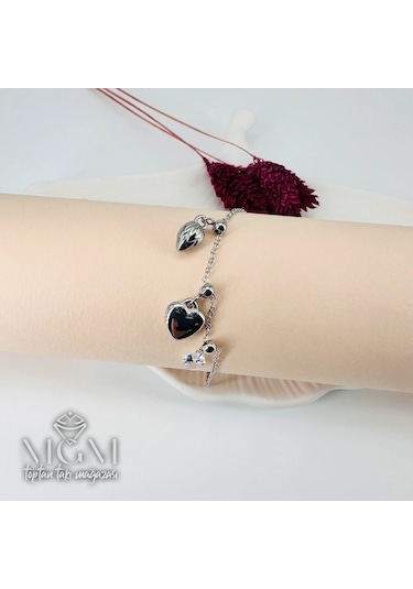 Mepa Rodyum Çelik Bileklikler 16+5 Cm Uzatma Payı - Kbl0087 Najmaddin Altın