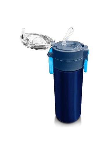 Coral High Kids Lacivert Mavi Pipetli Ve Direkt İçim Çelik Termos 500 Ml 31828 Lacivert