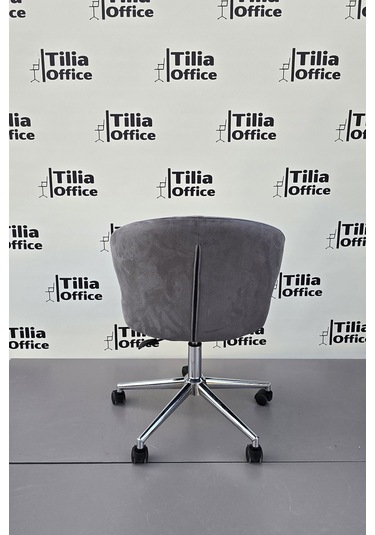 Coket Çalışma Koltuğu Krom Konik Ayak Koyu Gri