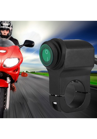 Geeroyoo Motosiklet 22mm Alyüminyum Su Geçirmez Far Ve Sis Lambası Anahtarı Yeşil Işık Gösterge