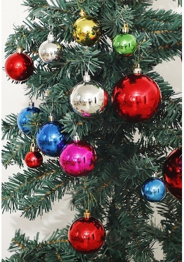 Renkli Parlak Şık 12 Li Yılbaşı Çam Ağacı Topları Süsleri 3 Cm Noel Çam Ağacı Süsü Ev Ve Ofis Dekoru Çok Renkli