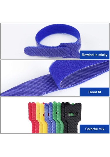 Wezone Yeşil Nilon Manyetik Bağlama Kayışları 12x150mm - Kablo Düzenleyici, Ev Ve Ofis İçin Dayanıklı Tekrarlı Kullanım