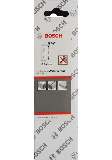 Bosch 52x150 mm G 1/2" Elmas Kuru Karot Ucu - 2608587339