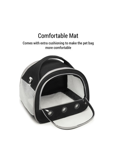 Vkemall Siyah Çok Amaçlı Küçük Evcil Hayvan Taşıma Çantası - İçeriden Görünür, Havalandırmalı, Elden/omuzdan Taşınabilir Hamster, Guinea Pig, Tavşan, Papağan Uygun