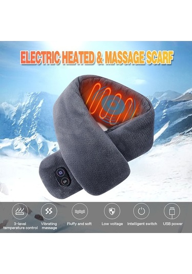Electronıc Outlet Yumuşak Usb Titreşimli Sıcak Şal Masaj Leezsing Kış Kadın Isıtmalı Erkek Elektrikli Boyunluk-792 Atkı Tl Çok Renkli