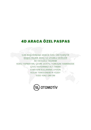 Citroen Berlingo Panelvan 4d Havuzlu Paspas Ön 2 Parça 2019 Mod
