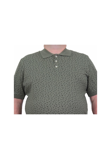 Starbattal Erkek Büyük Beden Polo Yaka Tişört Leaf 24457 Hakı-Hakı Haki